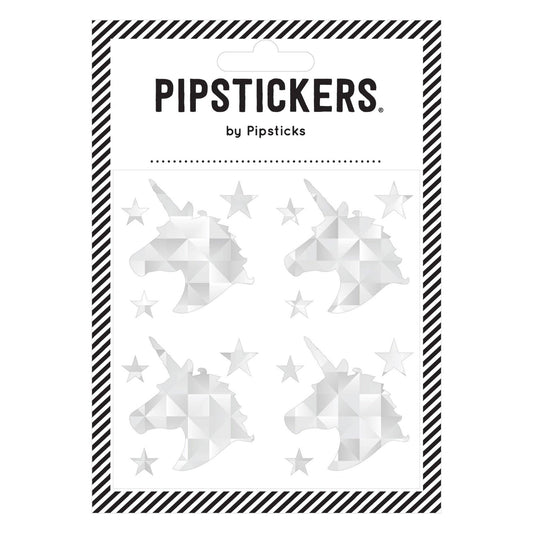 Silver Holographic Unicorns Stickers