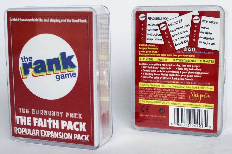 The Rank Game- Expansion & Standalone Pack: Faith Pack (Burgundy Pack)