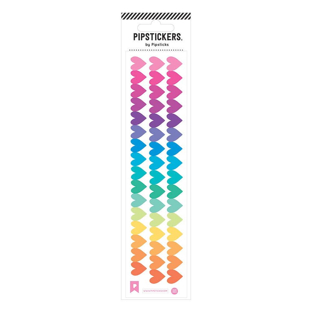 Fuzzy Rainbow Hearts Stickers