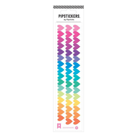 Fuzzy Rainbow Hearts Stickers